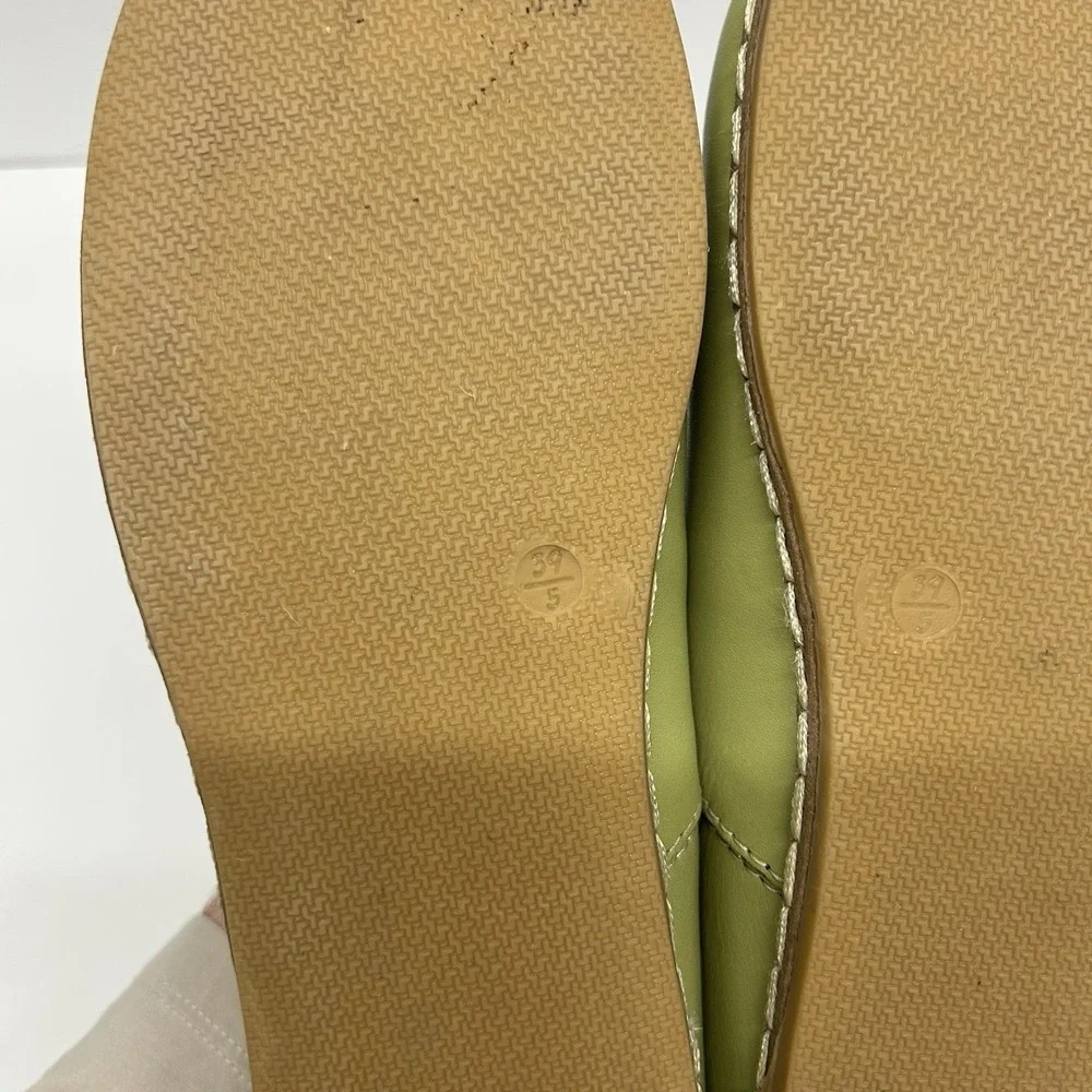 Charix Shoes Women's Pistachio Slip-On Leather Flats Size EU 39.5 US 9 Casual